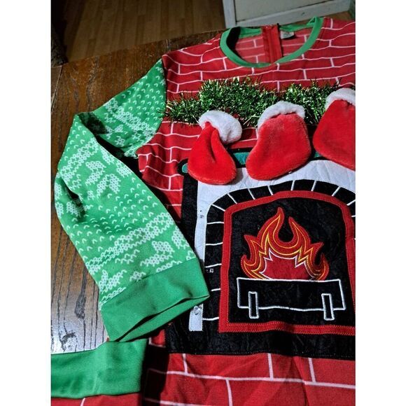New Small 34/36 Dec 25th Christmas Cheer Union Suit Jump Suit Fill My Stocking - Picture 4 of 10